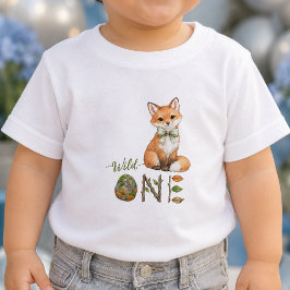 Camiseta de bebê de 1º aniversário Fox Wild One Wa