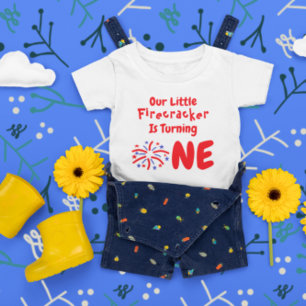 Camiseta de Bebê de 1º Aniversário Little Firecrac