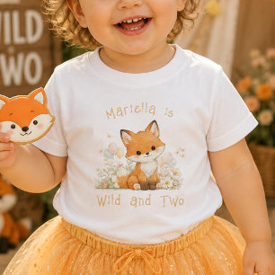 Camiseta de bebê de 2º aniversário selvagem e dois