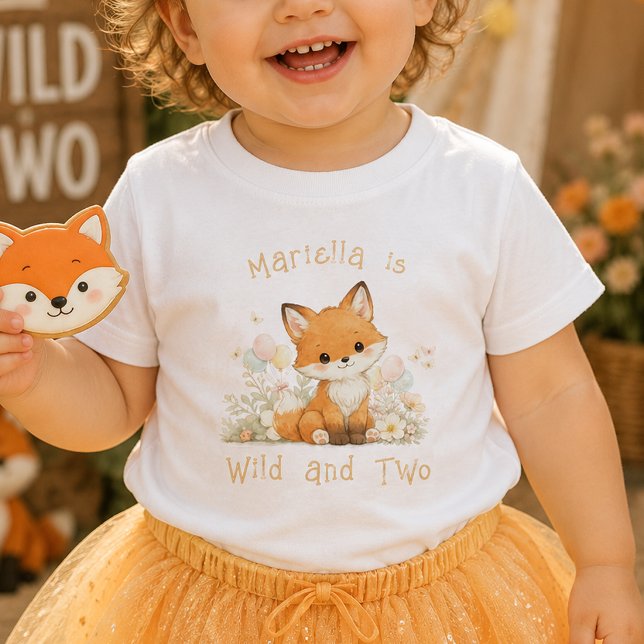 Camiseta de bebê de 2º aniversário selvagem e dois (Criador carregado)