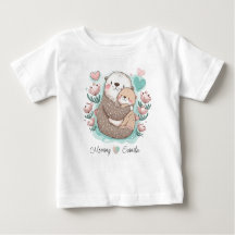 Camiseta de Bebê de Amor de Lontra Mar Personaliza