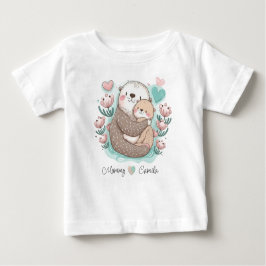 Camiseta de Bebê de Amor de Lontra Mar Personaliza