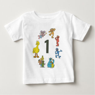 Camiseta de Bebê de Aniversário com Personagens Cl