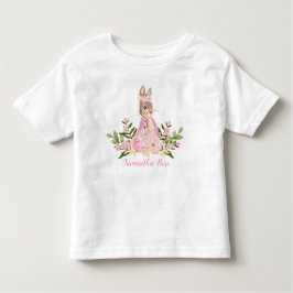 Camiseta de bebê de aniversário de coelhinho flora