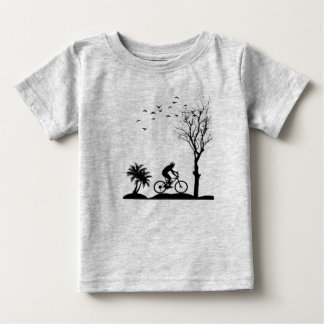 Camiseta de Bebê de Arte de Bicicleta da Natureza