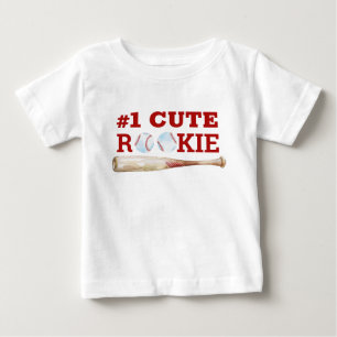 Camiseta de bebê de beisebol One Cute Rookie 