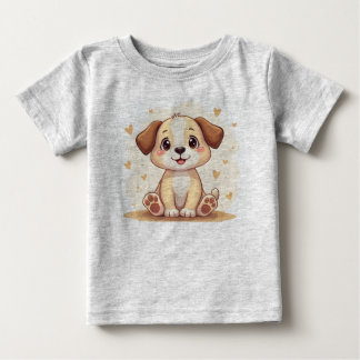 Camiseta de bebê de cachorrinho giro