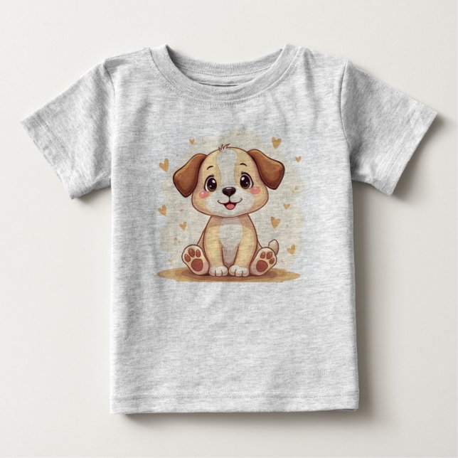 Camiseta de bebê de cachorrinho giro (Frente)