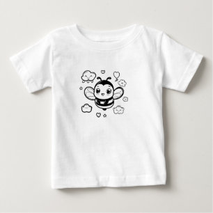 Camiseta de Bebê de Cartoon Bonito - Camisa Preta