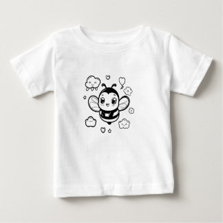 Camiseta de Bebê de Cartoon Bonito - Camisa Preta