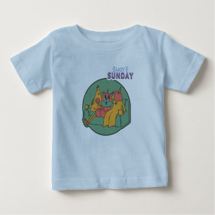 Camiseta de bebê de domingo preguiçoso