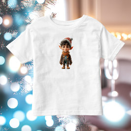 Camiseta de bebé de elfo de Natal de menino alegre
