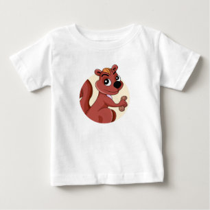 Camiseta de bebé de esquilo de desenho animado fof