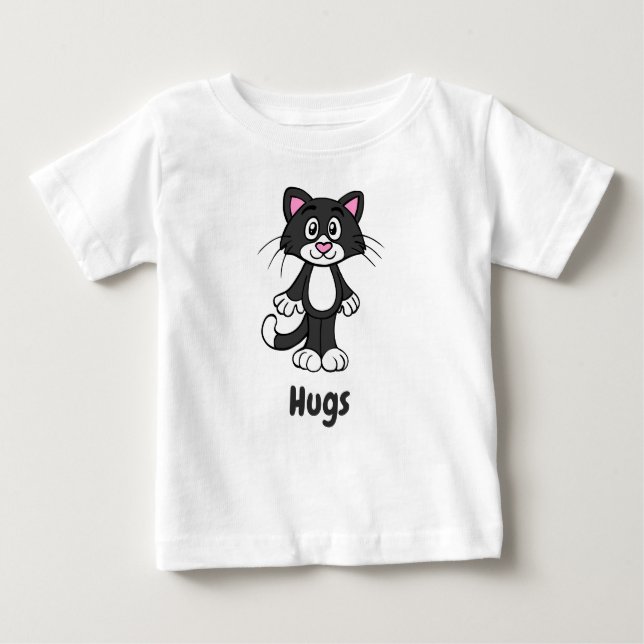 Camiseta de bebê de gato Tuxedo (Frente)