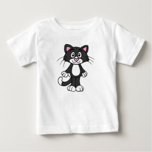 Camiseta de bebê de gato Tuxedo