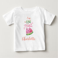 Camiseta de bebê de melancia Um numa camisa de mel