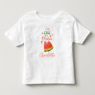 Camiseta de bebê de melancia Um numa camisa de mel