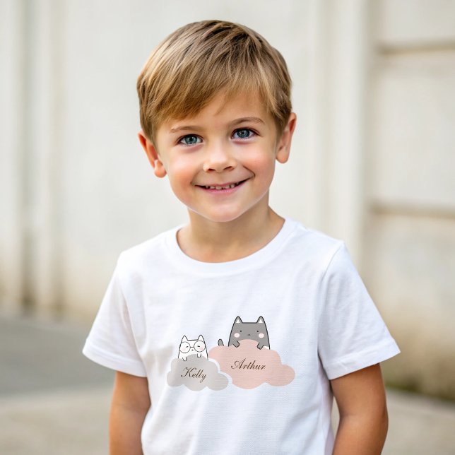 Camiseta de Bebê de Nuvem de Gatinho Bonito (Cute Pattern Kitten Cloud Baby T-Shirt)