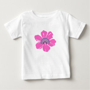 Camiseta De Bebê De Verão Cuta Com Flor Rosa