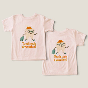 Camiseta de Bebê 'Dente Saiu de Férias'   Toot Eng
