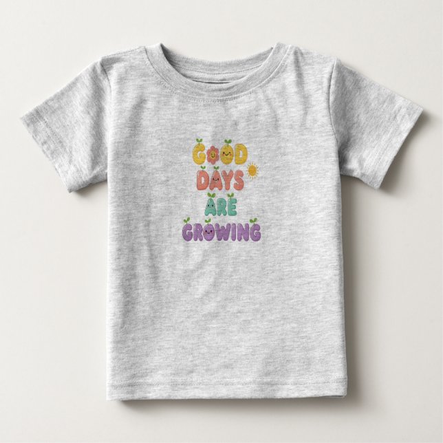 Camiseta de Bebê Dias Felizes Estão Crescendo (Frente)