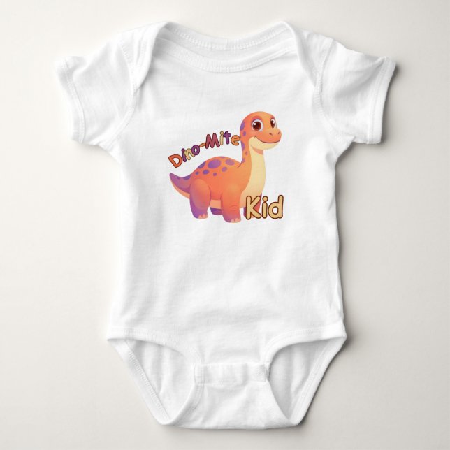 Camiseta de Bebê Dino-Mite Kid (Frente)