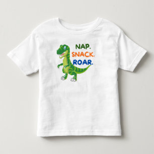 Camiseta de Bebê Dinosaur Roar Snack Soneca 
