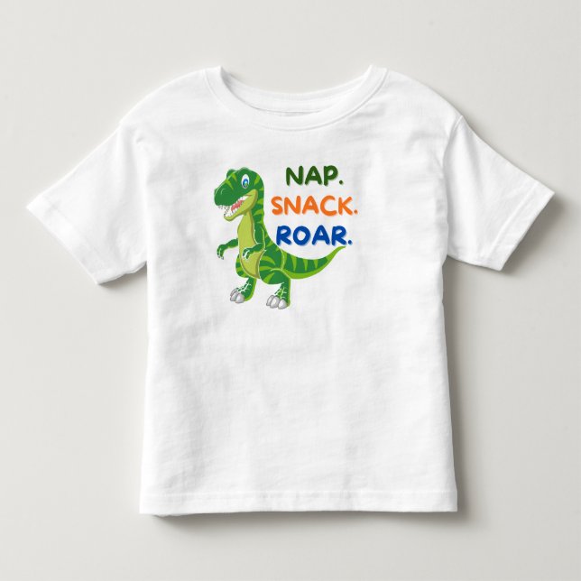 Camiseta de Bebê Dinosaur Roar Snack Soneca  (Frente)