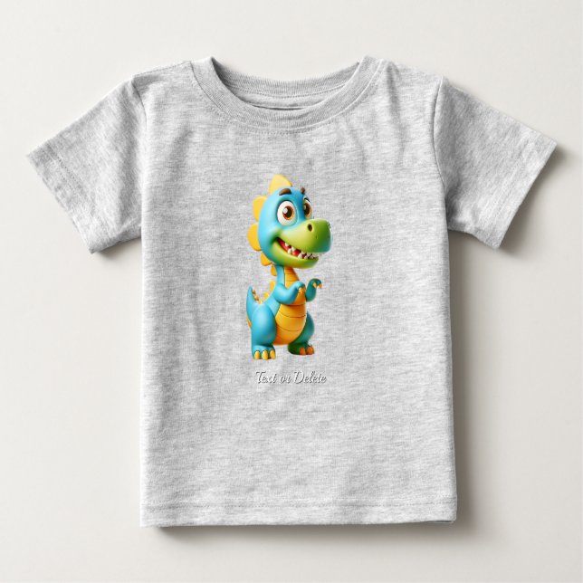 Camiseta de Bebê Dinossauro Fofo (Frente)