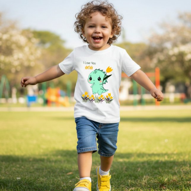 Camiseta de Bebê Dinossauro Hortelã Fofa (Criador carregado)