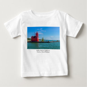 Camiseta de bebê do farol de Holland Harbor