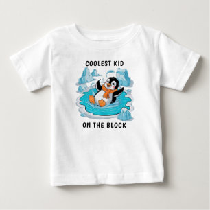 Camiseta de bebê do Pinguim no Gelo