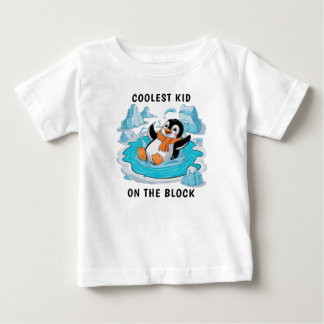 Camiseta de bebê do Pinguim no Gelo