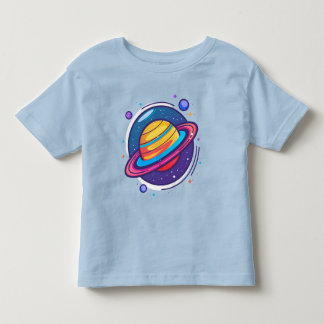 Camiseta de Bebê do Planeta Saturno Fofo – Espaço
