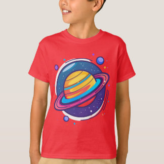 Camiseta de Bebê do Planeta Saturno Fofo – Espaço