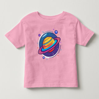 Camiseta de Bebê do Planeta Saturno Fofo – Espaço
