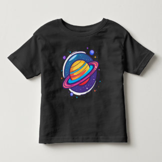 Camiseta de Bebê do Planeta Saturno Fofo – Espaço