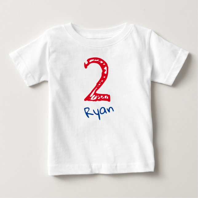 Camiseta de Bebê do Segundo Aniversário (Frente)