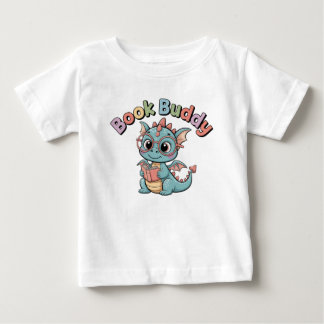 Camiseta de Bebê Dragão Leitor Amigo do Livro Fofa