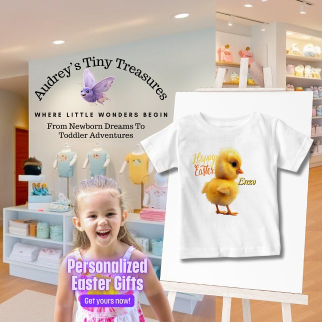 Camiseta de Bebê Easter Chic Personalizada (Criador carregado)