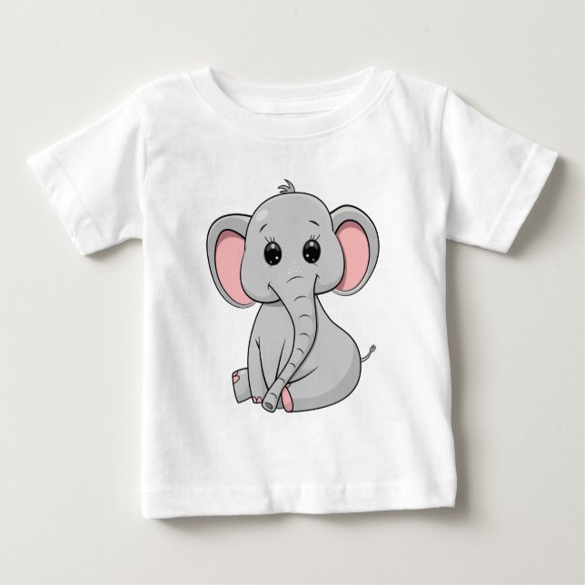 Camiseta de Bebê Elefante Bonito (Frente)