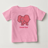Camiseta de Bebê Elefante Rosa