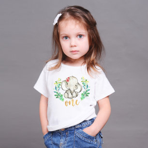 Camiseta de bebê elefante selvagem de um primeiro