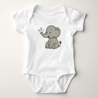 Camiseta de bebê elefante soprando bolhas