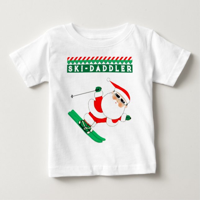 Camiseta de Bebê Esquiador Engraçado (Frente)