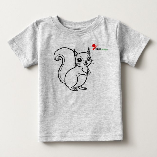 Camiseta de Bebê Esquilo da Floresta (Frente)