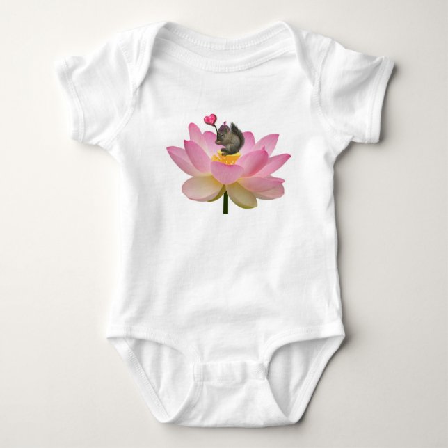 Camiseta de Bebê Esquilo Hipster Adoravelmente Doc (Frente)
