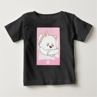 Camiseta de Bebê Estampa de Gato Fofa