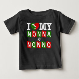 Camiseta de Bebê Eu Amo Meu Nonna & Nonno