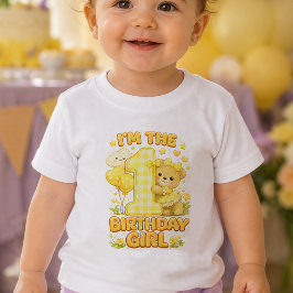 Camiseta de Bebê Eu Sou a Menina do Aniversário | 